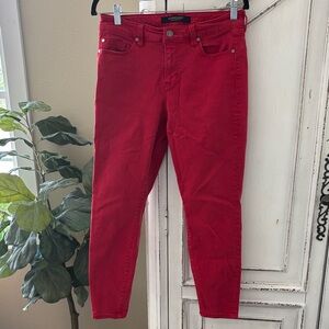 Liverpool the Hugger Ankle Red Jeans, Women’s Size 8/29 Mid-Rise Stretch